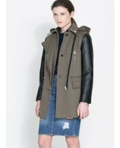 Zara leather hooded trench - utility coat